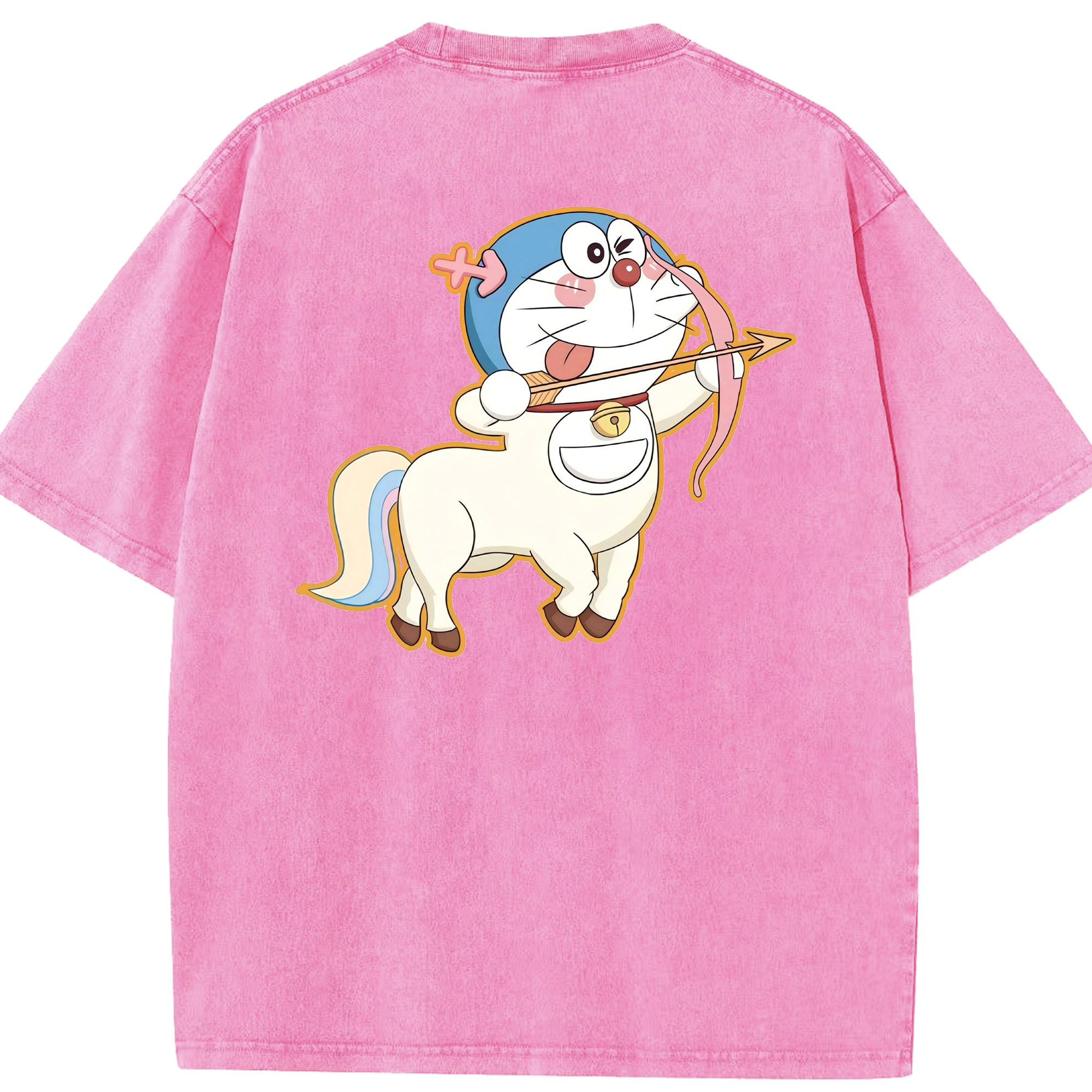 （画像用） ドラえもん Doraemon 綿100% ヴィンテージ風 半袖Tシャツ（背面プリント）